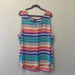 Plus size torrid rainbow striped women’s tank top